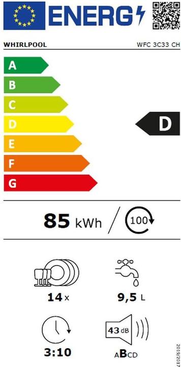 Label énergétique Whirlpool WFC3C33CH
