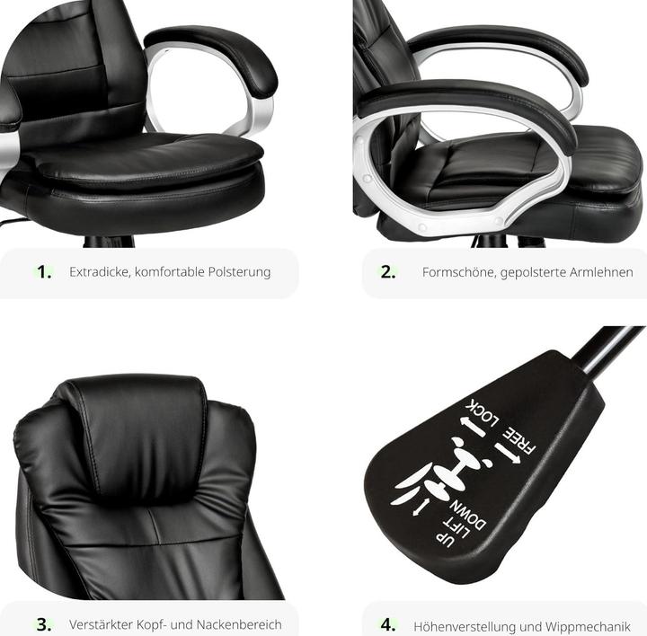 Produktbild tectake Ergonomischer Chefsessel mit Wippmechanik