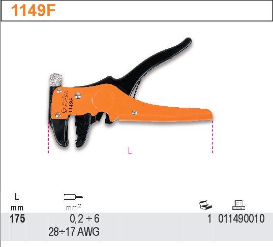 Image du produit BETA 1149 F Pince à couper et à dénuder auto-réglable, pince à dénuder frontale (très résistante). (175 mm)