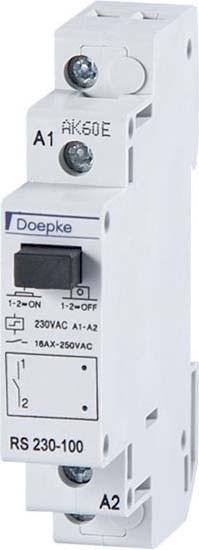 Produktbild Doepke DOEP RS 230-002 StromstoÃschalter RS 230-002, 230V AC, 2-polig 16A, 2 Wechsler (