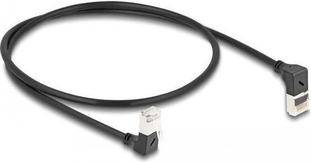 Actual product image Delock RJ45 network cable Cat.6A S/FTP Slim 90° top / bottom (S/FTP, CAT6a, 0.50 m)