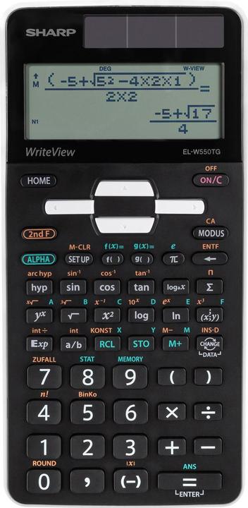 Produktbild Sharp EL-W550TG Wissenschaftlicher Taschenrechner schwarz/grau (Solarzellen)