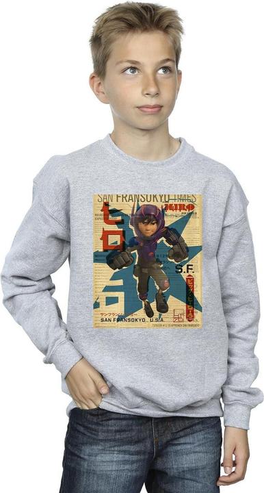 Produktbild Disney Big Hero 6 Baymax Hiro Newspaper Sweatshirt Jungen (128)