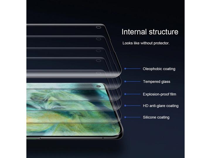Produktbild Screenguard Oppo Find X2 Pro Full Screen Panzerglas Schutzfolie 2.5D 9H (1 Stück, Oppo Find X2 Pro)