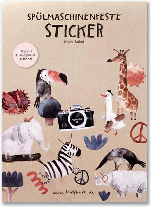Produktbild Halfbird Spülmaschinenfeste Sticker “Super Safari”