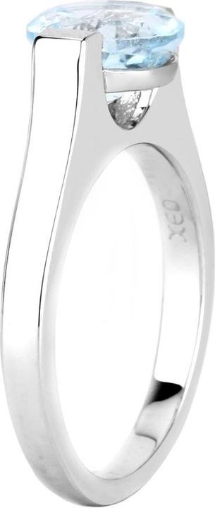 Immagine prodotto Xen Anello con topazio blu solitario in argento 925 placcato in rodio (54, 925 Argento)