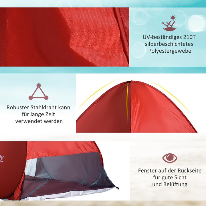Produktbild Outsunny Pop-Up Zelt für 2 Personen (Wurfzelt, 0.80 kg, 2 Personen)