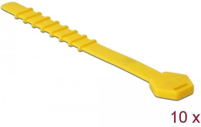 Immagine prodotto Delock Fascette in silicone riutilizzabili 10 pezzi giallo (Fascette in plastica, 120 mm, 10 pz.)