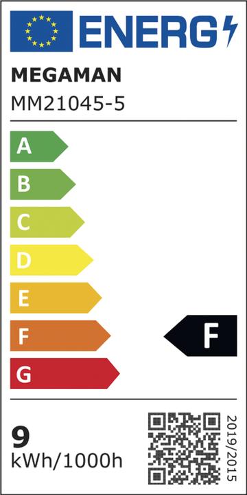 Etichetta energetica Megaman LED E27 caldoForma della lampadina (E27, 9.50 W, 810 lm, 1 x, F)