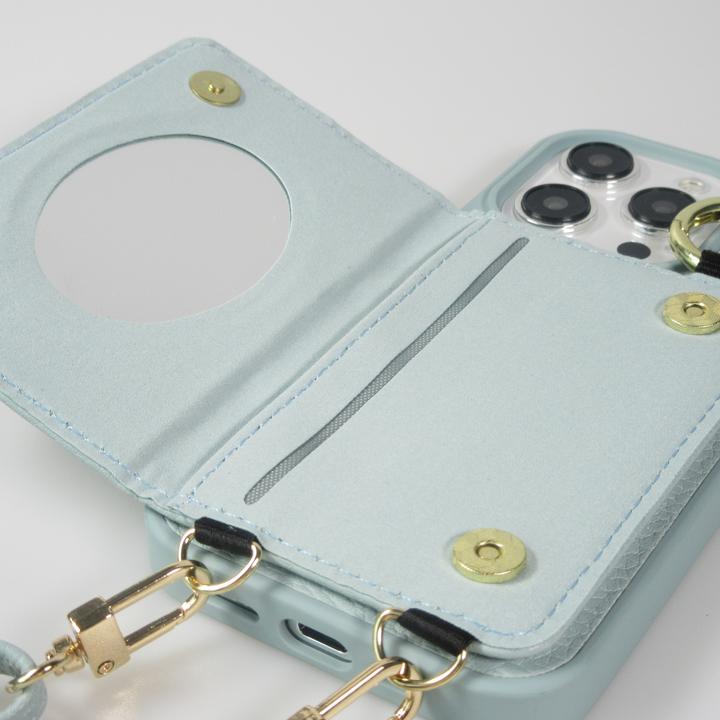 Produktbild PhoneLook Hülle Gepolstertes Leder mit Spiegel und Kartenfach grosse abnehmbare Riemen (Apple iPhone 15 Pro)