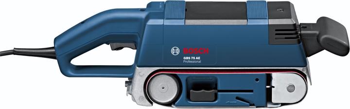 Produktbild Bosch Professional Bandschleifer GBS 75 AE, mit Koffer, Gewebeschleifband, Staubsack, Grafitplatte (Bandschleifer, 750 W)