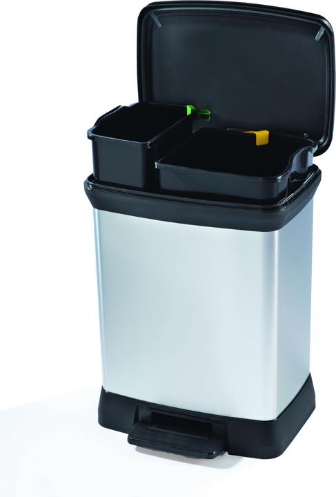 Produktbild Curver DECOBIN DUO Mülltrenner 10,0 + 18,0 l silbermetallic (30 l)
