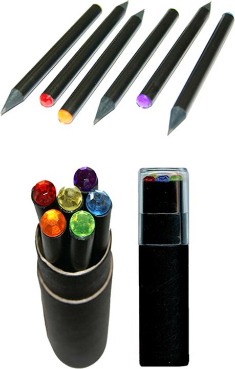 Produktbild 6 Mini Strass-Bleistifte 12 cm, in der Dose