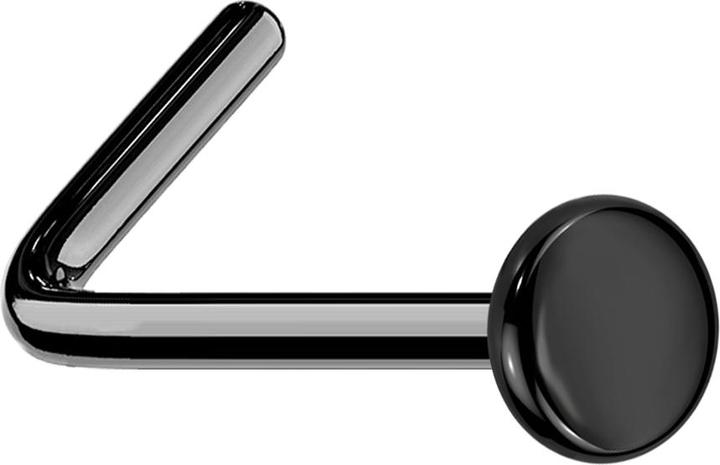 Star Piercing Nasenstecker gewinkelt schwarz mit Teller (ohne Messing, Titan G23)