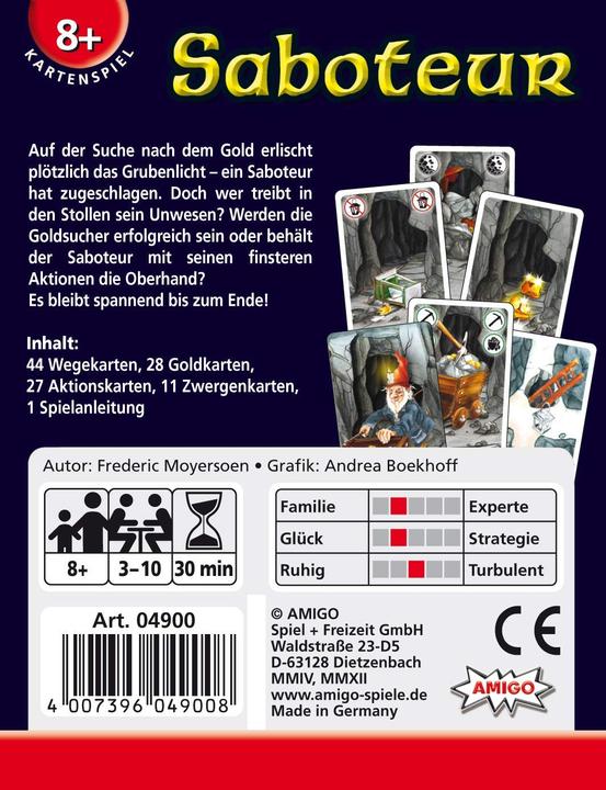 Actual product image Amigo Saboteur (German, French, Italian)