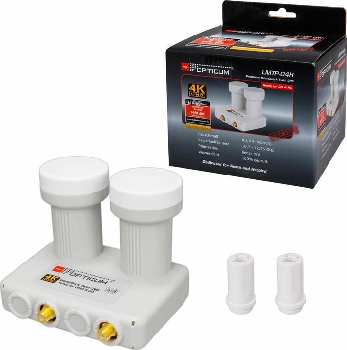 Actual product image Opticum Monoblock Twin Astra-Hotbird (Twin LNB, 40mm)
