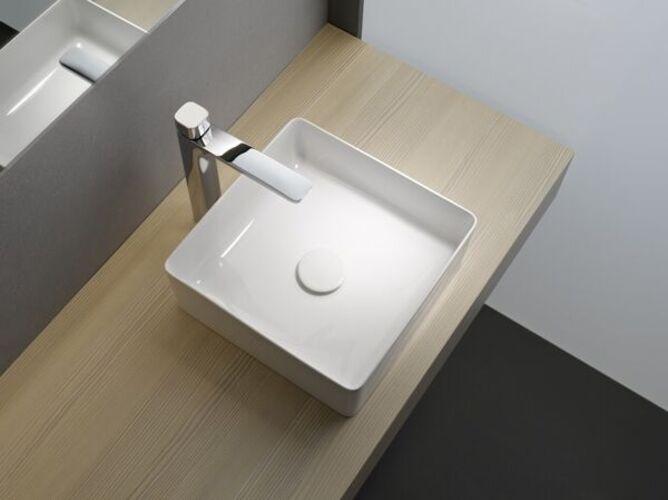 Produktbild Laufen Living square wastafel 36x36cm zonder kraangat zonder overloop saphirkeramiek wit (360 mm, 360 mm)