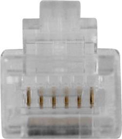 Actual product image RJ12 (6P/6C) modulaire connector for flat cable. Unit: Bag 25 pcs