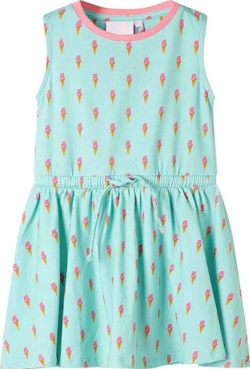 VidaXL Kinderkleid mit Kordelzug Helles Minzgrün 128,Material (128)