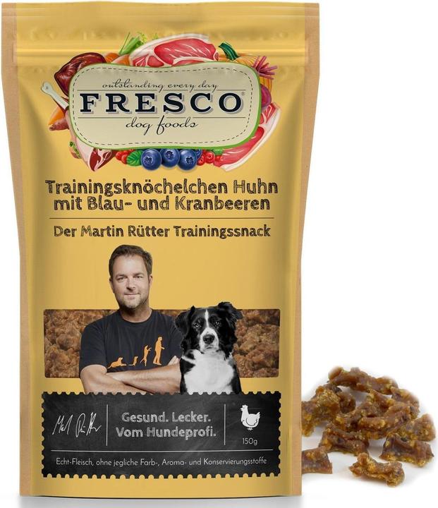 Fresco Martin Rütter Trainingsknöchelchen Huhn&Blaubeeren, 150 g (Adult, 1 Stk., 180 g)