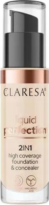 Image du produit Claresa Liquid Perfection 2In1 Concealer & Foundation With Matte Finish Liquid 102 Warm Medium 34G