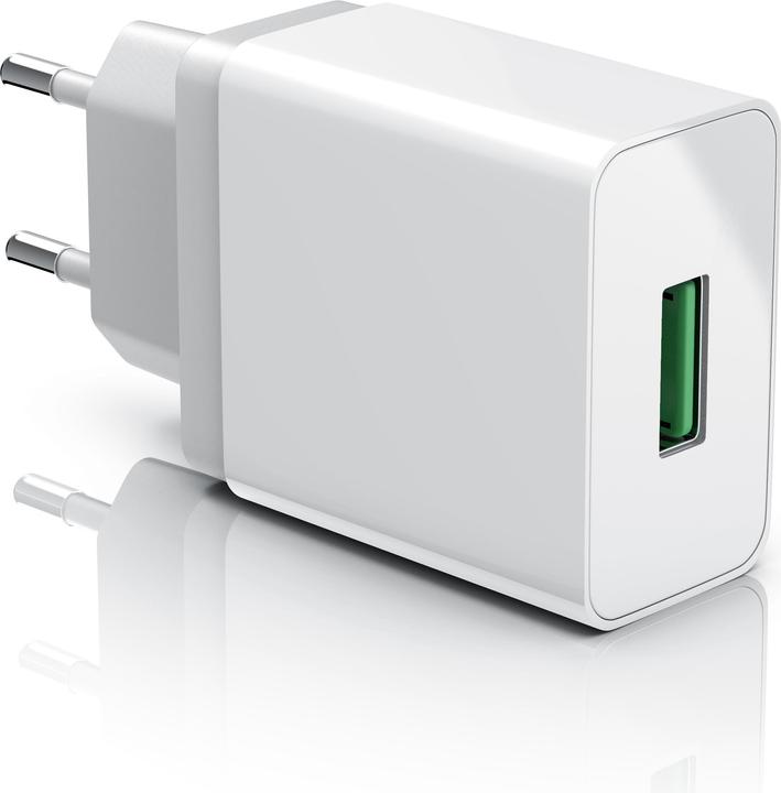 Aplic USB Ladegerät 3000 mA, Quick Charge 3.0 USB-Ladegerät 1x USB A QC 3.0 Port / max. 3A über QC, weiss (18 W)