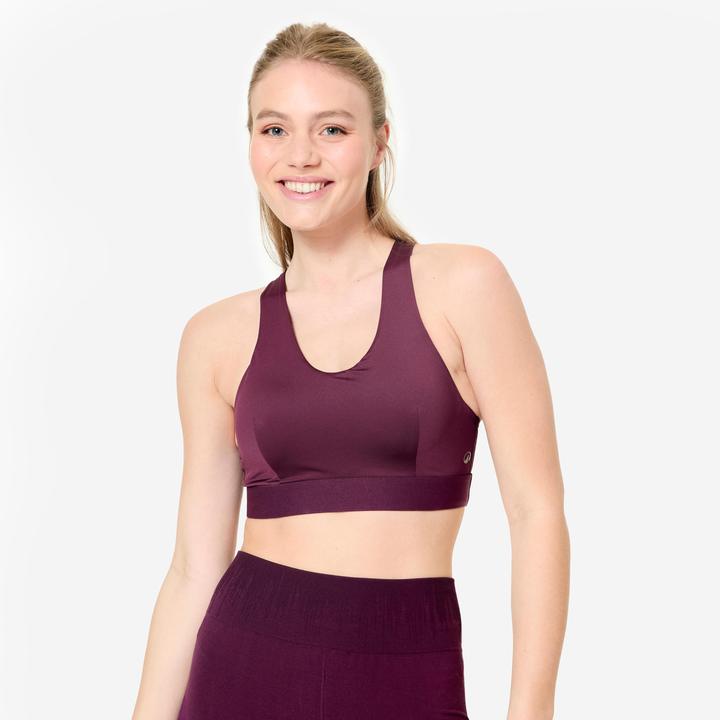 Image du produit Domyos Brassière dos nageur avec coques maintien modéré Femme, violet raisin (XL)