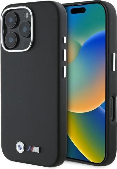 Actual product image BMW BMHMP16L23PMWK iPhone 16 Pro 6.3" czarny/black hardcase M Smooth Full Wrapped Metal MagSafe (Apple iPhone 16 Pro)