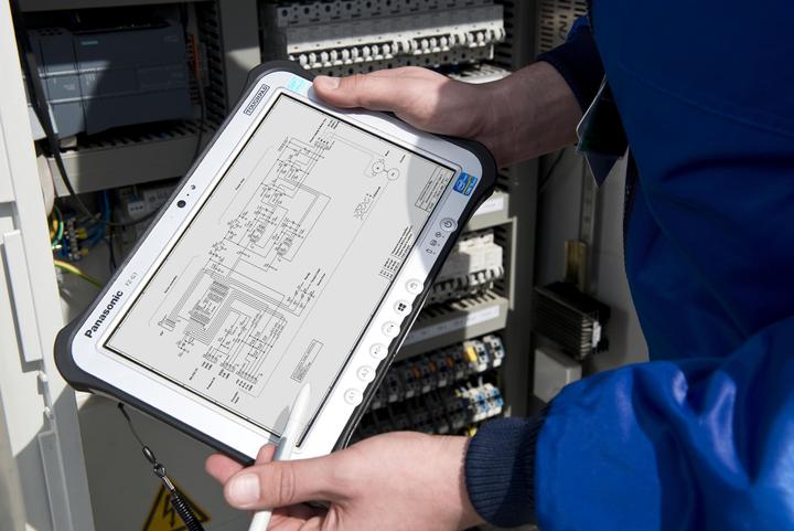 Image du produit Panasonic Toughpad, FZ-G1, Intel i5-7300U,4G,LAN,CAM (4G, 10.10", 256 Go, Noir, Silver)