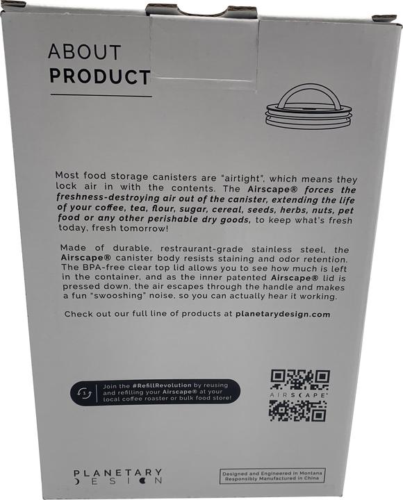 Actual product image Airscape Coffee tin medium black matt (1.89 l)