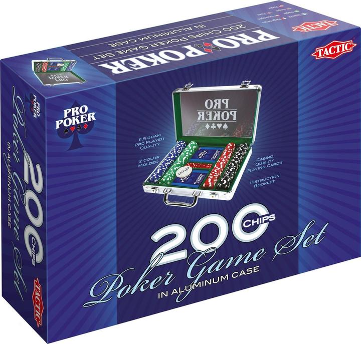 Productafbeelding Tactic Pro Poker Etui, 200 fiches (Nederlands)