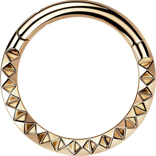 Actual product image Star Piercing Micro segment ring hinged rose gold angular pattern (Titanium G23, without brass)