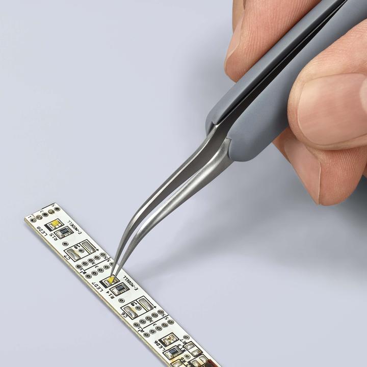 Image du produit Knipex Brucelles de précision avec poignées en caoutchouc ESD