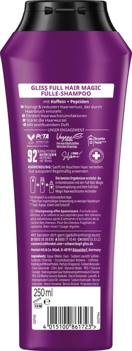 Produktbild Gliss Full Hair Magic (250 ml, Flüssiges Shampoo)