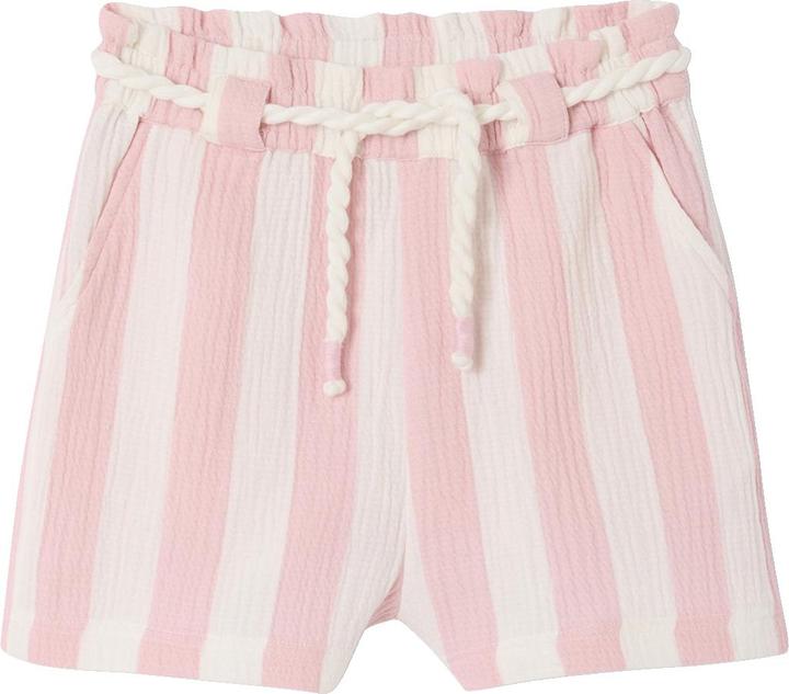 Actual product image Vertbaudet Mädchen Musselin-Shorts mit breiten Streifen und Bindegürtel (128)