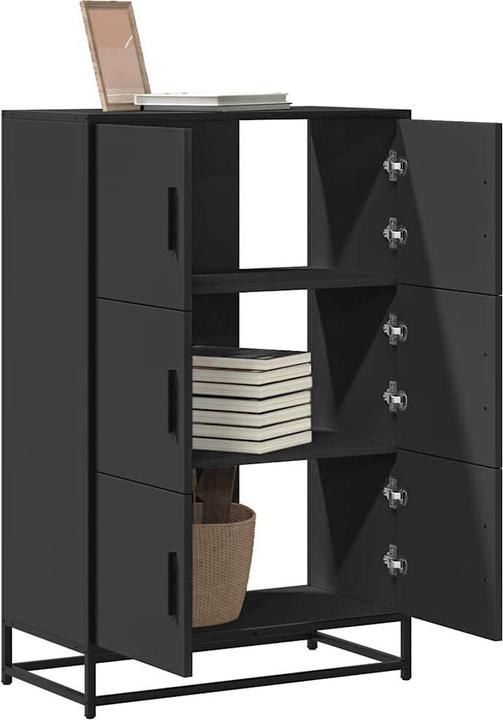 Productafbeelding VidaXL Highboard zwart 68x35x106,5 cm materiaal op houtbasis en metaal
