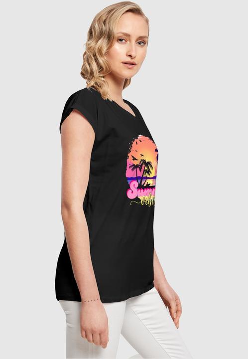 Actual product image Merchcode Ladies Summer Vibes Sunset Extended Shoulder Tee - 116527 (XL)