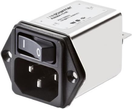 Actual product image Schaffner EMV IEC Inlet filter 2-pole switched 10A
