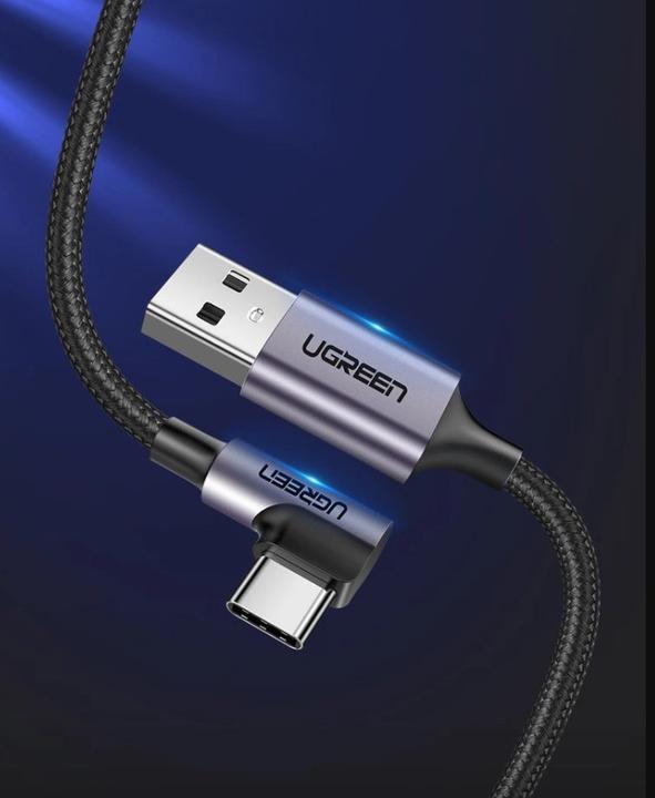 Productafbeelding Ugreen USB-C Haaks naar USB-A 2.0 A 3A Datakabel (2 m, USB 2.0, 18 W)