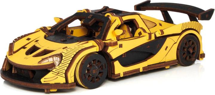Eco Wood Art 3D Holz Modellbausatz - Racing Car - Gelb (237 Teile)