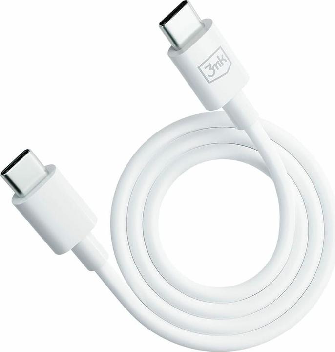 Produktbild 3MK Hyper Cable USB-C - USB-C 100W 1.2m Biały/White Kabel (1.20 m, USB 3.2 Gen 1, 100 W)