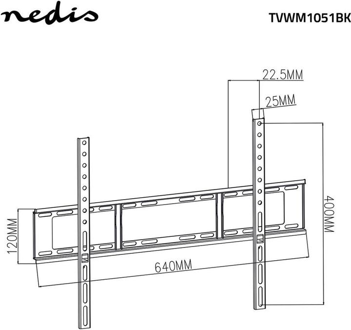 Actual product image Nedis Fixed TV wall mount | 37-70 " | Maximum supported screen weight: 35 kg | Minimum W (Wall, 70", 35 kg)