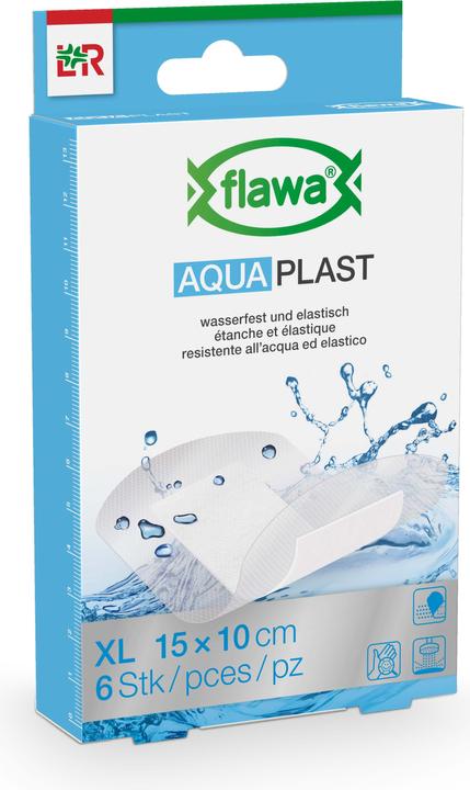 Flawa Aqua Plast Pflasterstrips 10x15cm wasserfest (6 x)