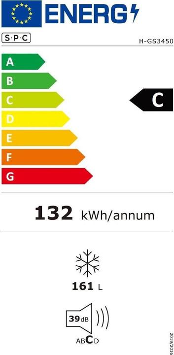 Energie-Label SPC H-GS3450 Inox (Freistehend, 161 l)