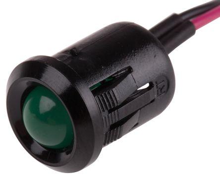 Produktbild Rs Pro LED erhaben 12mm schwarz 2Vdc grün