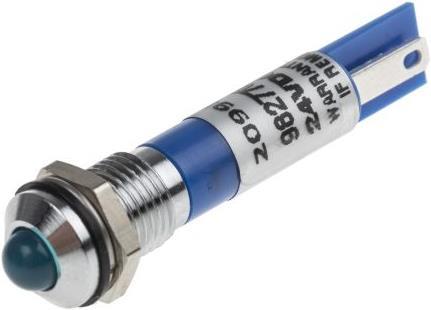 Produktbild Rs Pro LED erhaben 8mm chrom 24Vdc blau