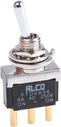 Produktbild TE Connectivity Kippschalter 1-polig E-E 6A 250VAC/28VDC