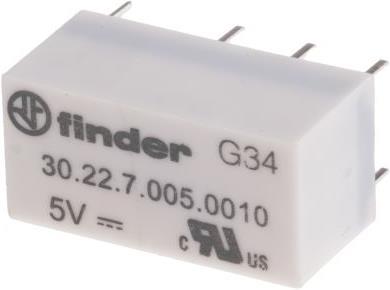 Actual product image Finder DPDT subminiature PCB relay,2A 5Vdc 125W