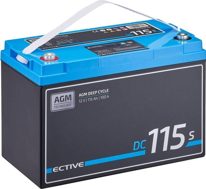 Immagine prodotto Ective Batteria di alimentazione AGM a ciclo profondo 12V 115Ah con display batteria camper (12 V, 115 Ah)