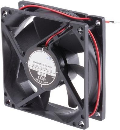 Actual product image Rs Pro B/bearing axial fan,80sqx25mm 24V low (80 mm)